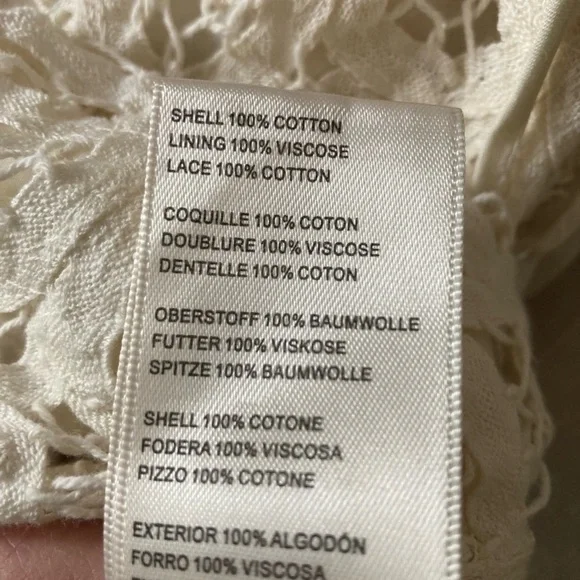 Free People Sorelle Lace V-Neck White Ivory Lace Crop Top Blouse - Picture 13 of 16